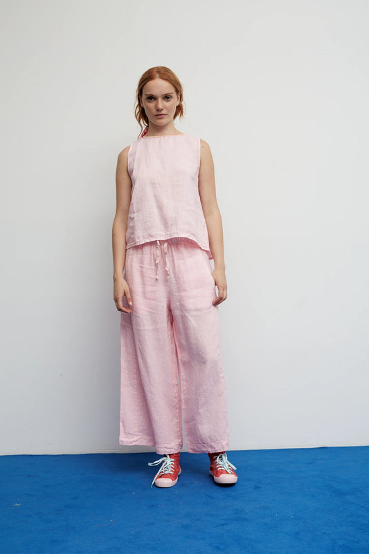 Dr Bloom Linen Balloon Pants in Pink