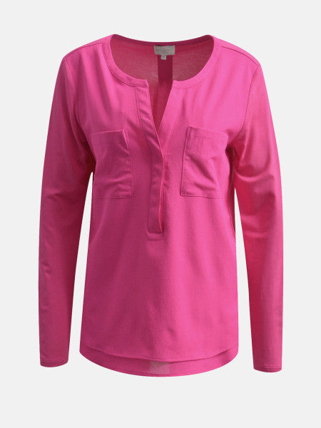 Jersey Blouse in Hot Pink