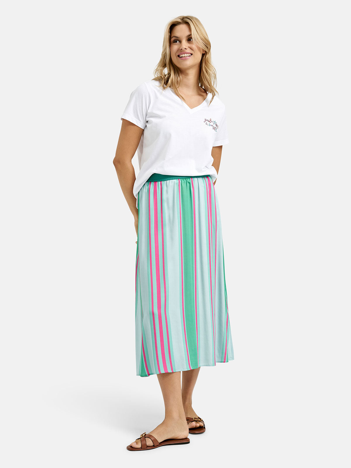 Turquoise Stripe Skirt