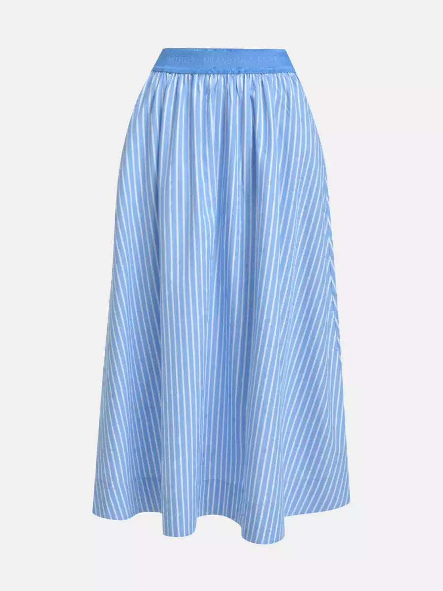 Milano Midi Skirt in Cornflower Blue Stripe