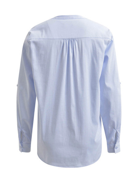 Neck Panel Blouse in Sky Blue