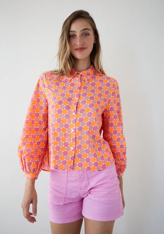 Dr Bloom Magia Shirt in Coral Dots