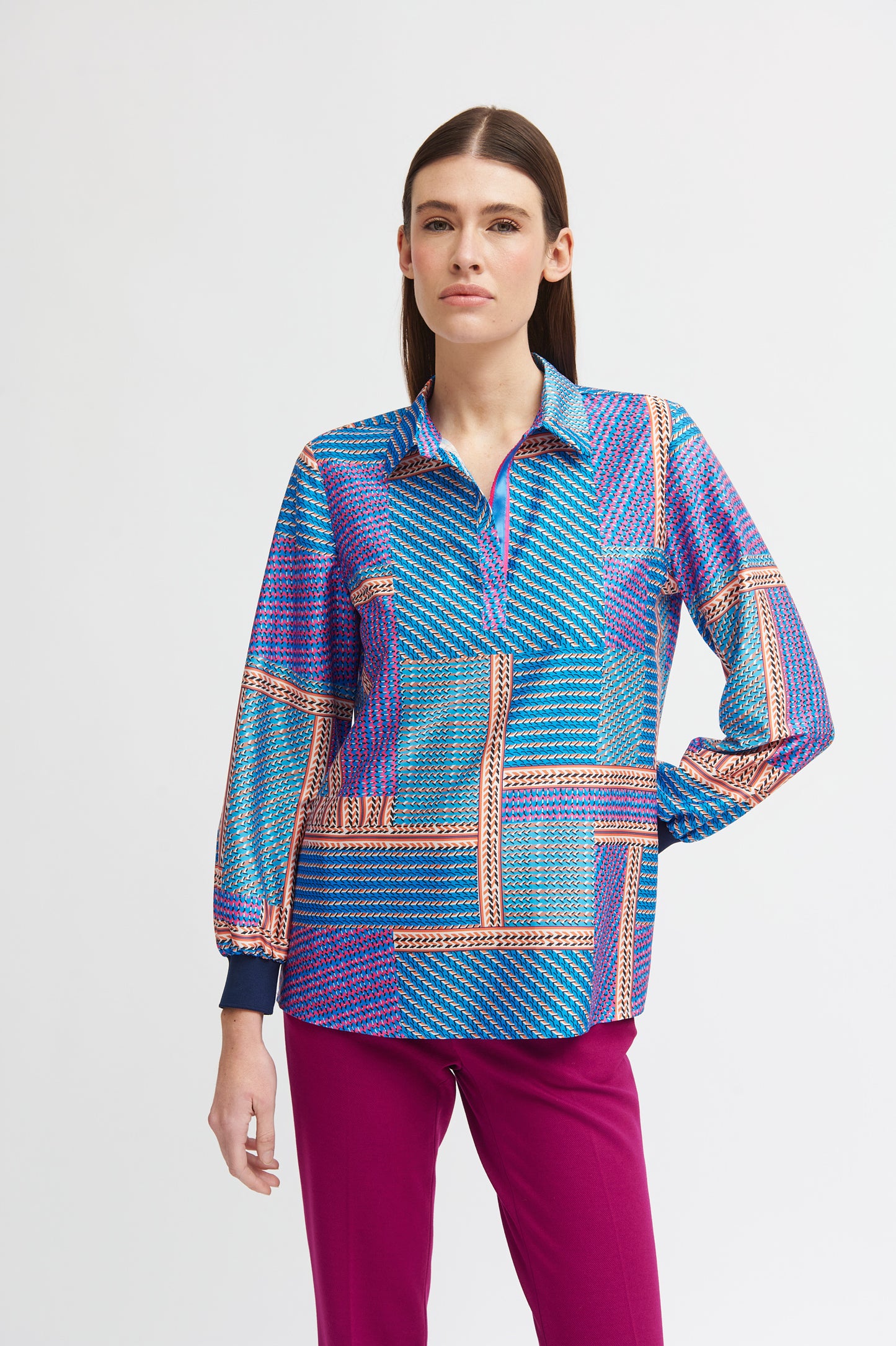 Darisa Blouse in Blue Print