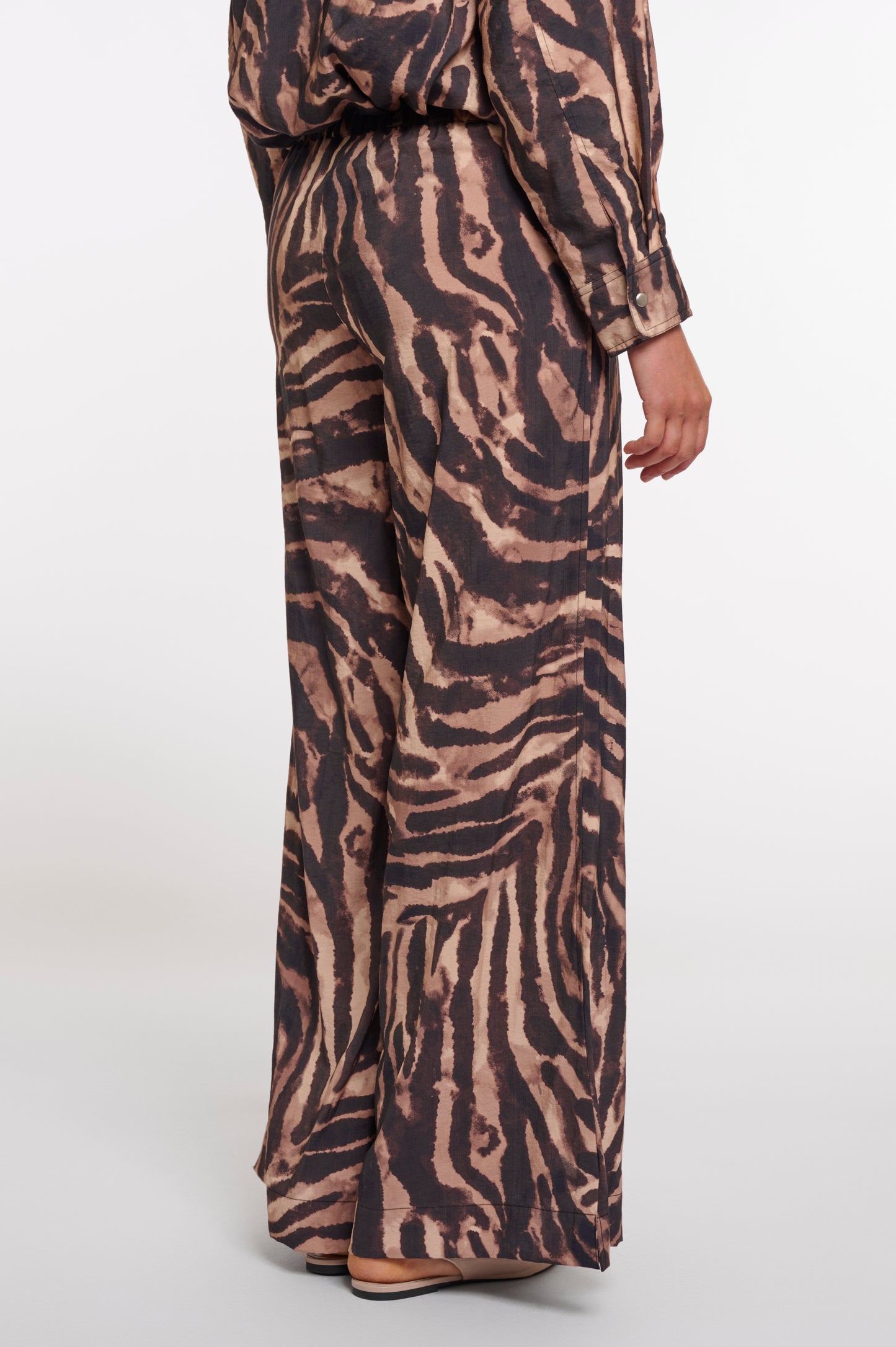 Rino & Pelle Darja Wide Length Trousers in Brown Zebra