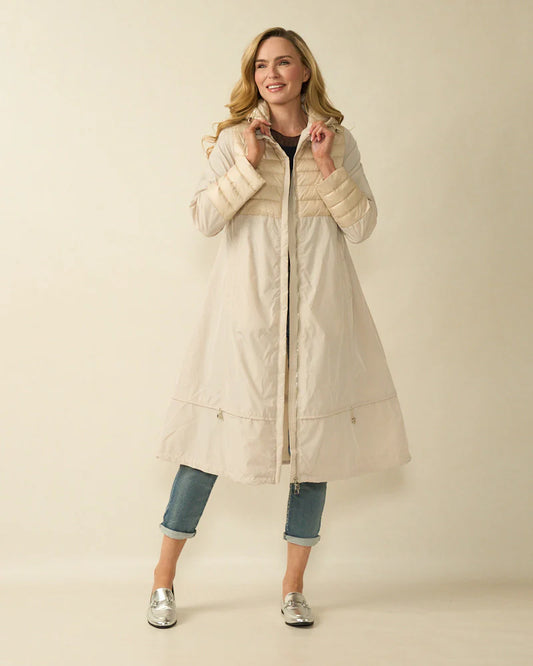Deck By Decollage Lightweight Coat in Beige