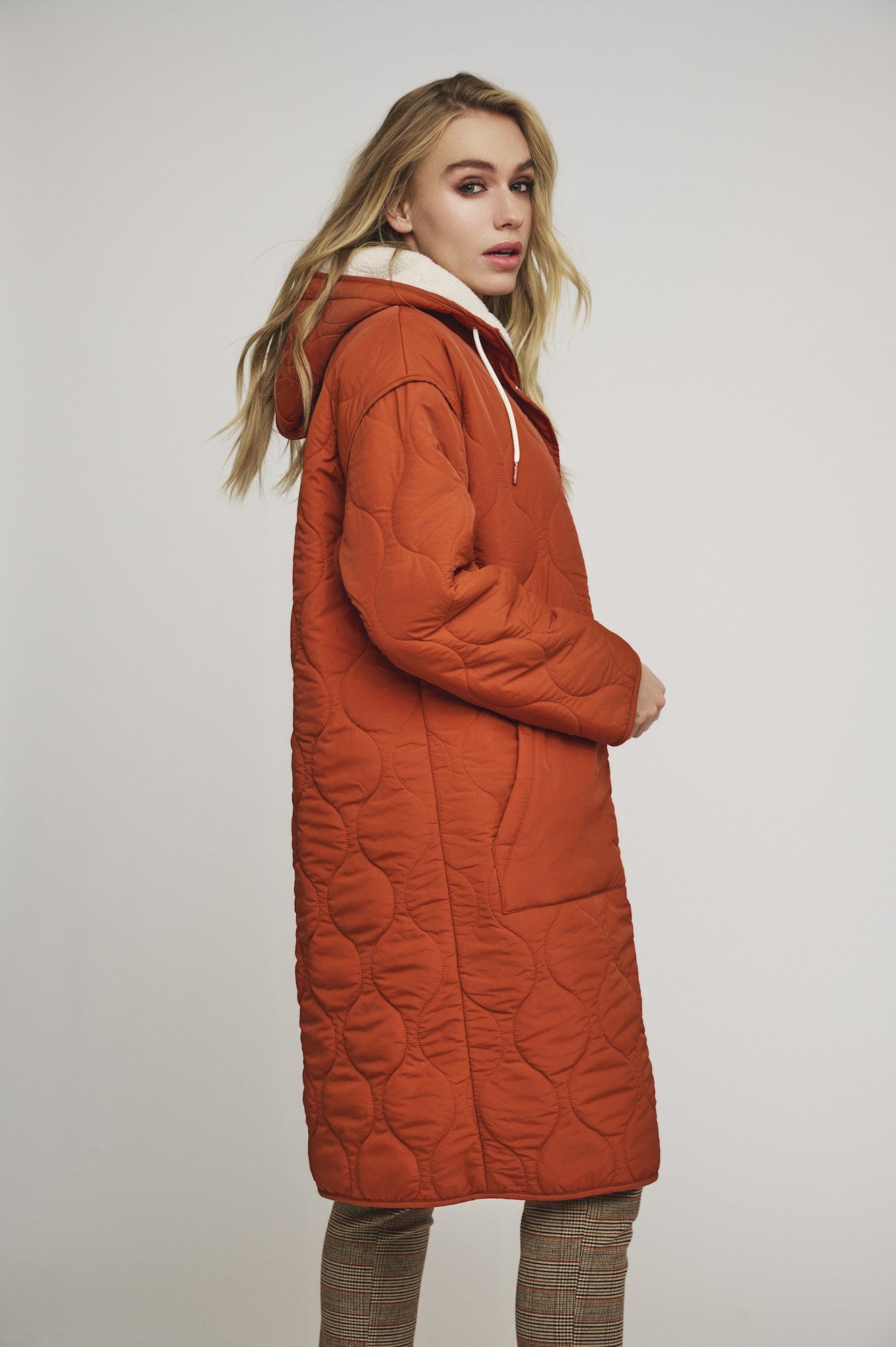 Elfie Hooded Coat in Russet