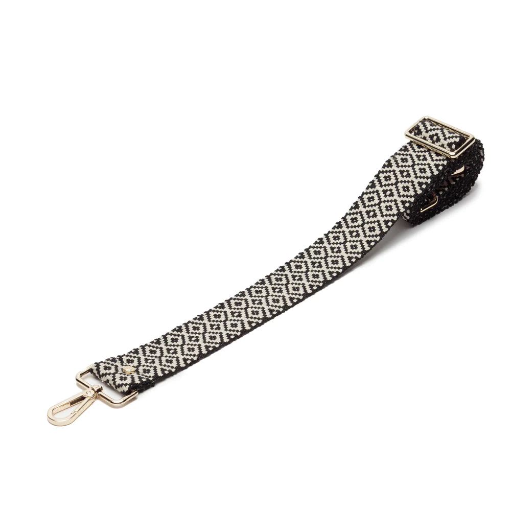 Knitted Diamond Black Crossbody Strap