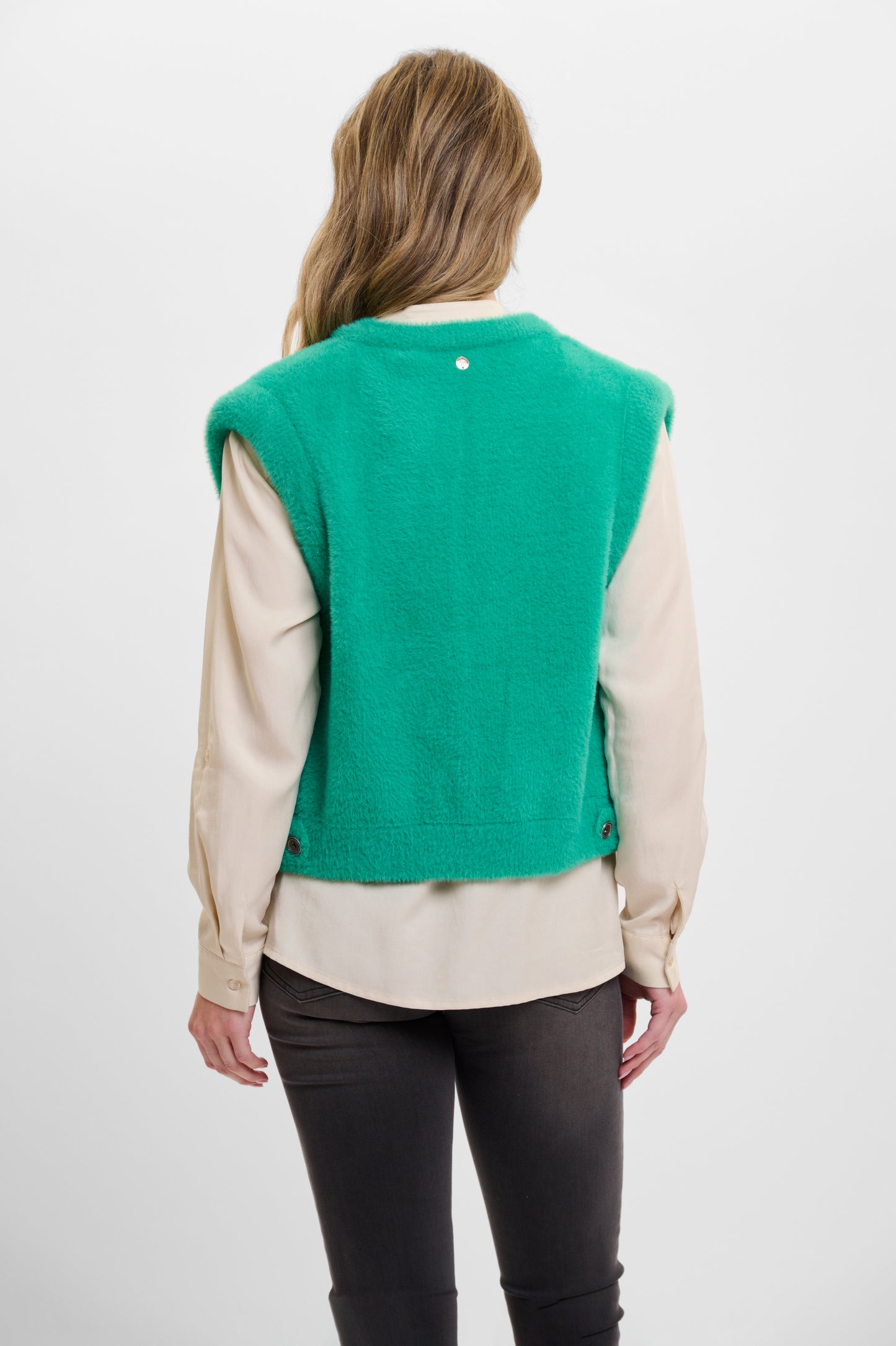 Elona Waistcoat in Clover Green