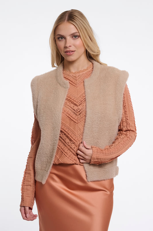 Rino & Pelle Elona Short Waistcoat in Oat