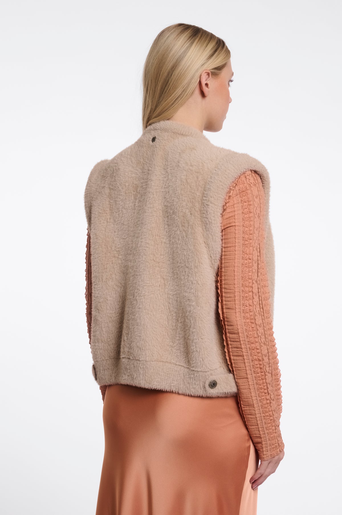 Rino & Pelle Elona Short Waistcoat in Oat
