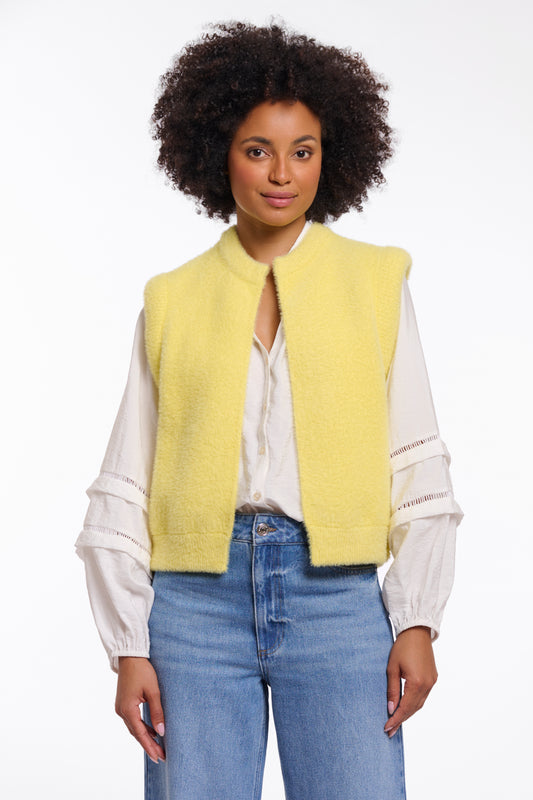 Rino & Pelle Elona Fluffy Waistcoat in Breezy Lime