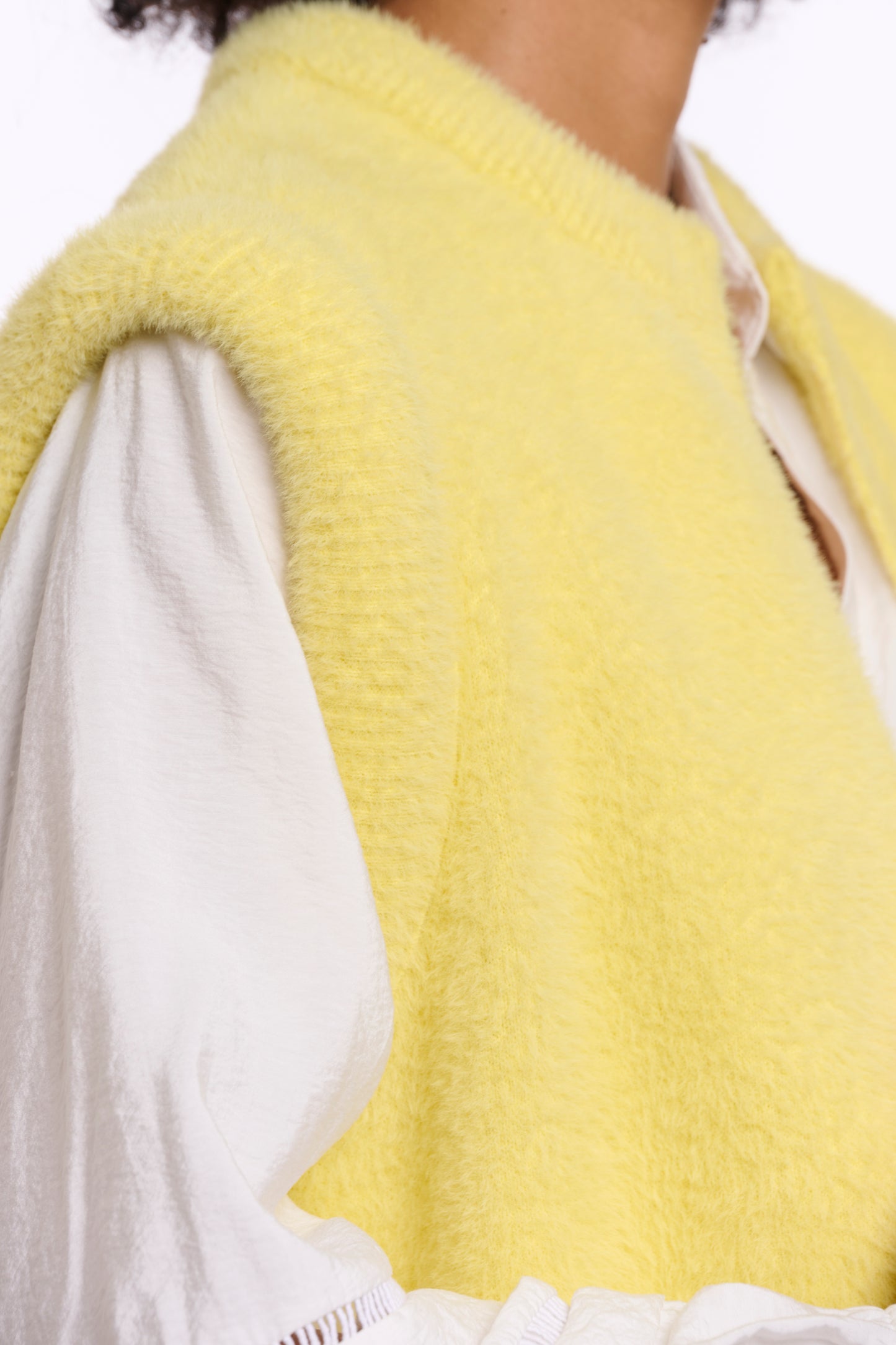 Rino & Pelle Elona Fluffy Waistcoat in Breezy Lime