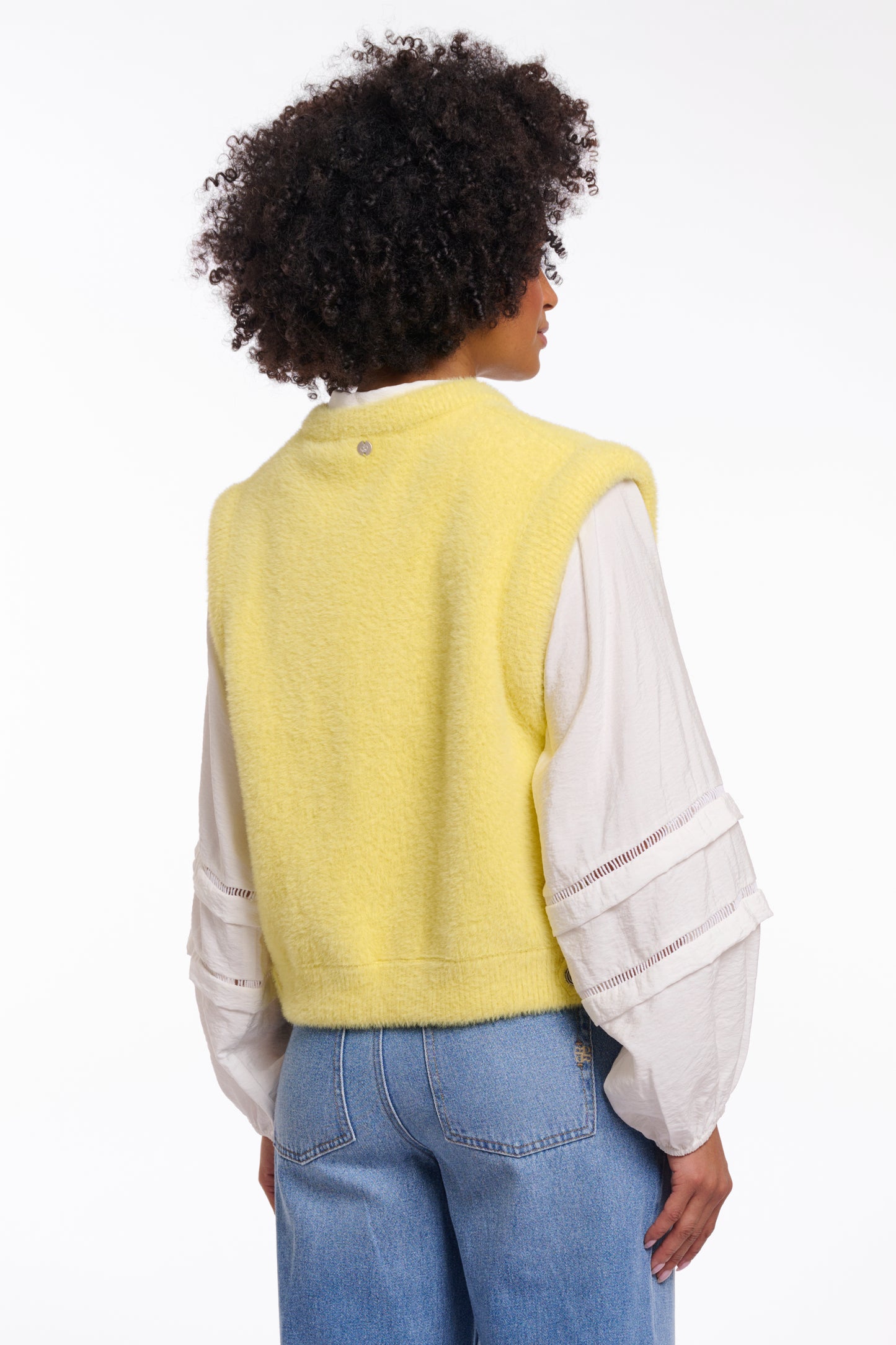 Rino & Pelle Elona Fluffy Waistcoat in Breezy Lime