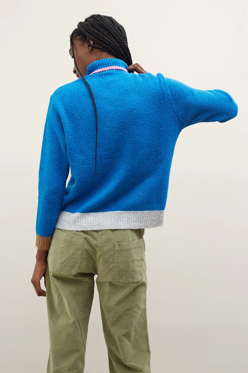 Prince High-neck Jumper in Blue