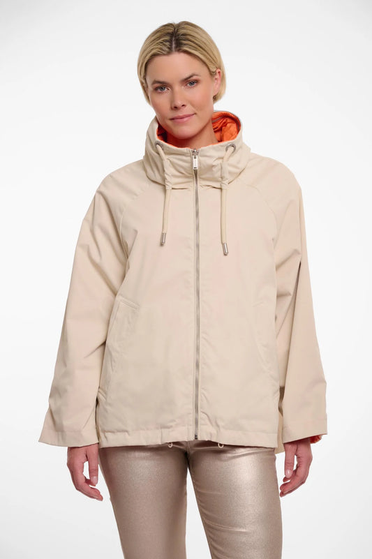 Rino & Pelle Flossy Reversible Parker in Birch/Flash Orange