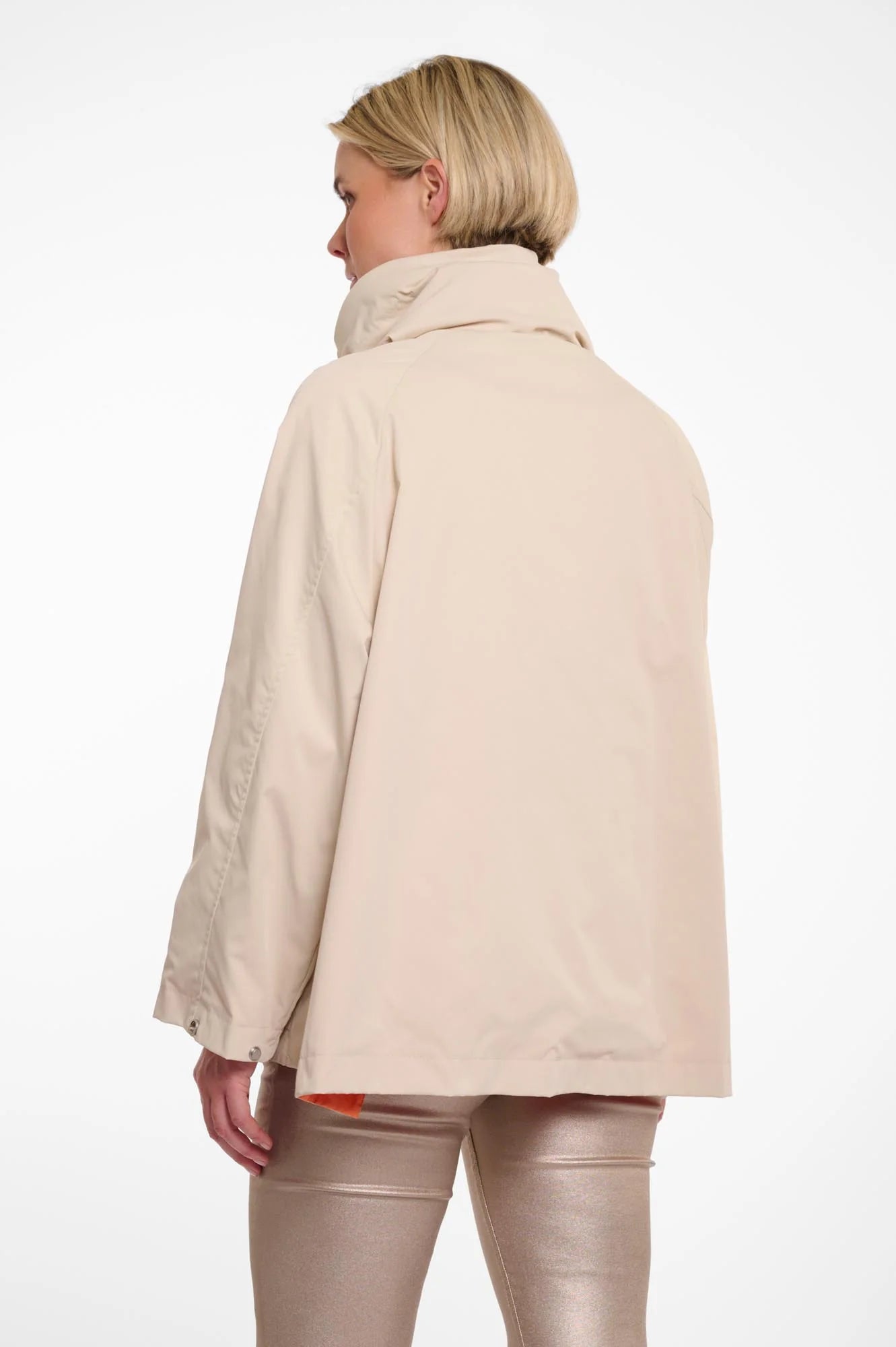 Rino & Pelle Flossy Reversible Parker in Birch/Flash Orange