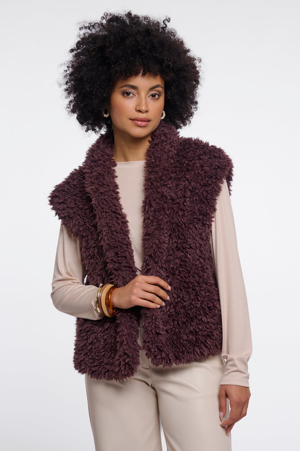 Rino & Pelle Freya Teddy Waistcoat in Chocolate Bean