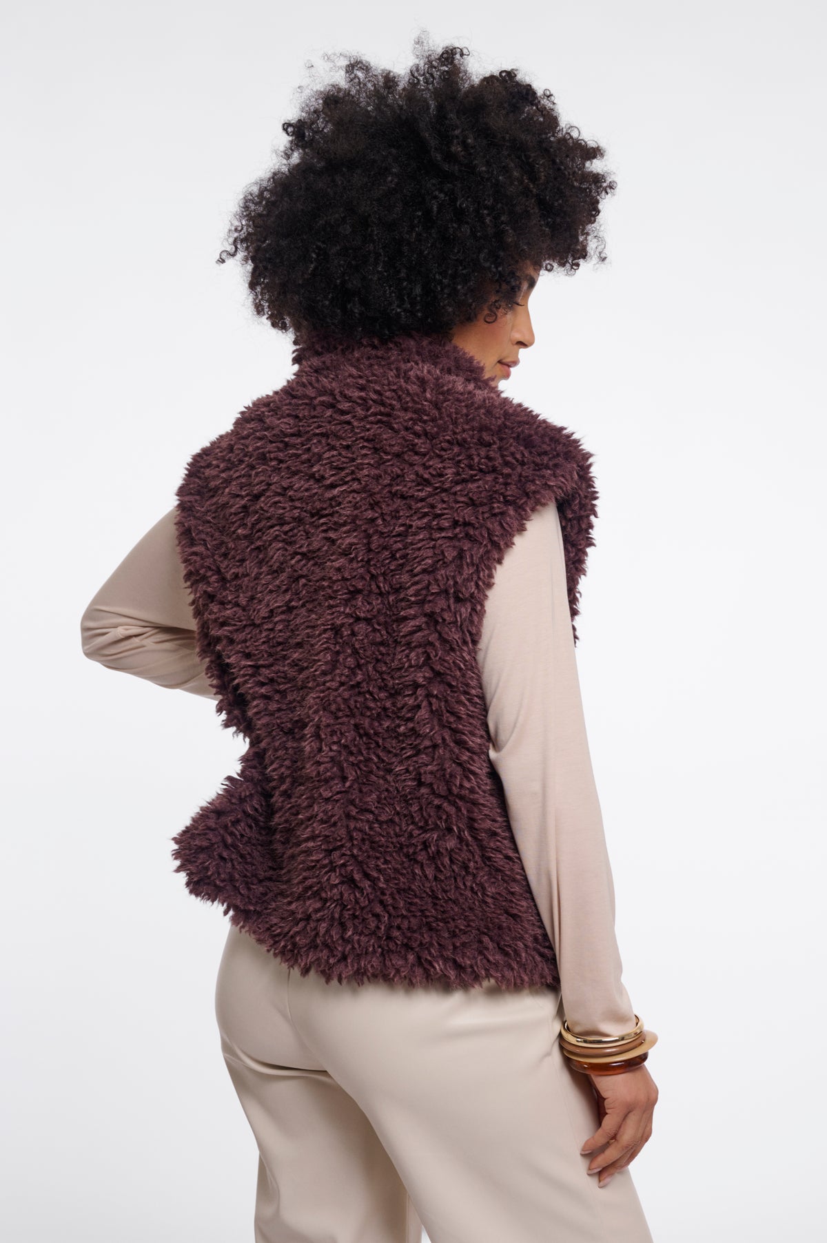 Rino & Pelle Freya Teddy Waistcoat in Chocolate Bean