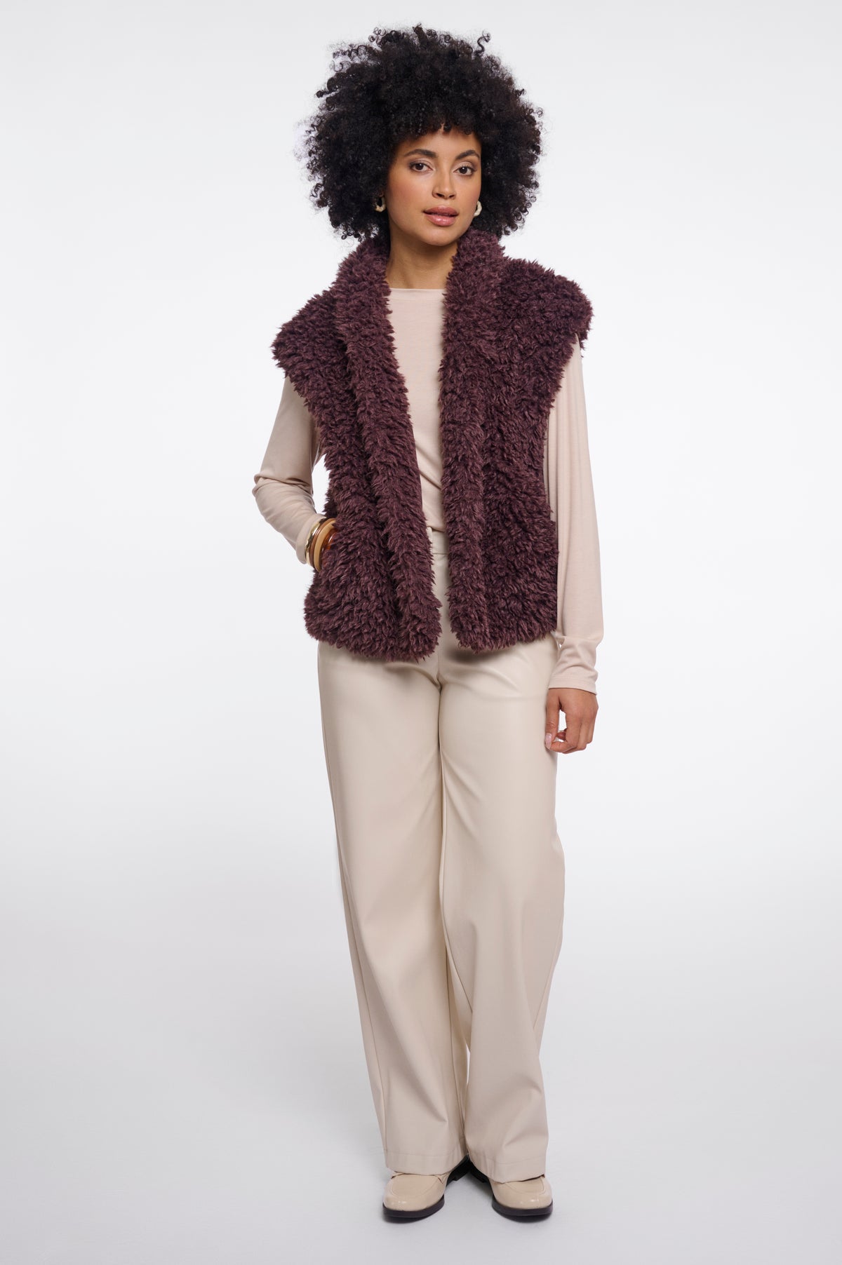 Rino & Pelle Freya Teddy Waistcoat in Chocolate Bean