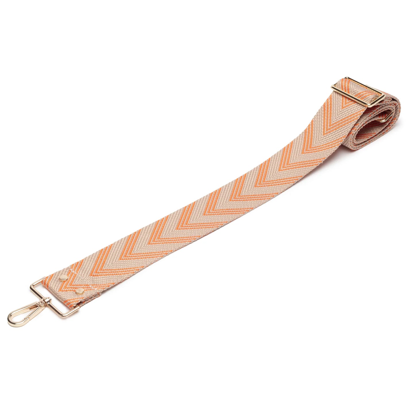 Elie Beaumont Wide Bag Strap in Tangerine Chevron