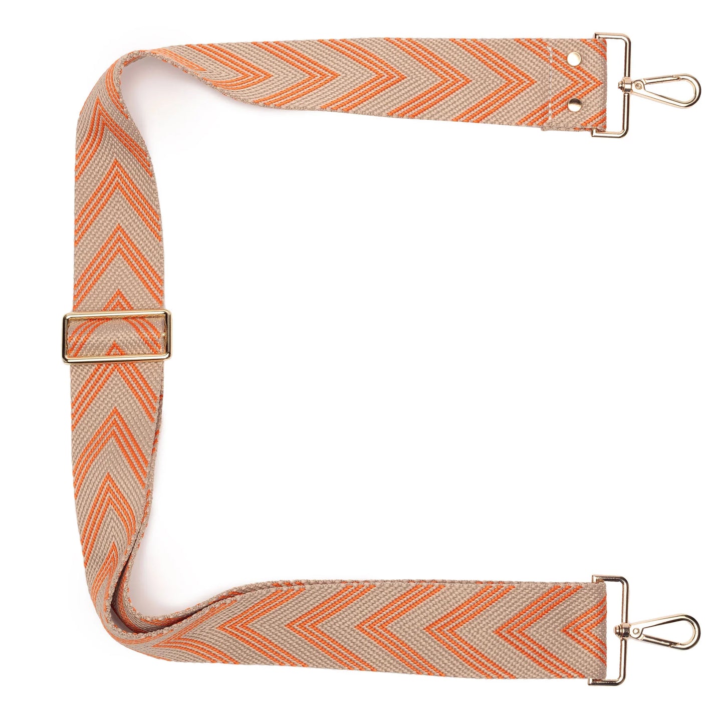 Elie Beaumont Wide Bag Strap in Tangerine Chevron