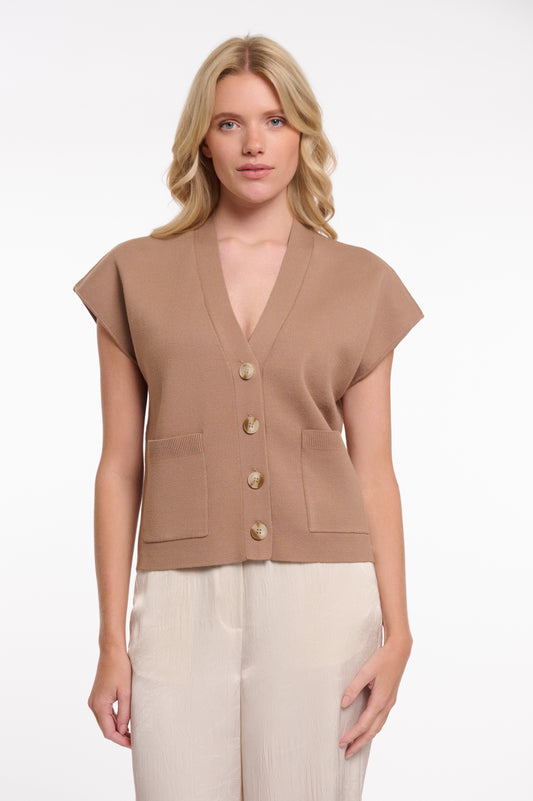 Rino & Pelle Hagi Button Waistcoat in Slate Bark