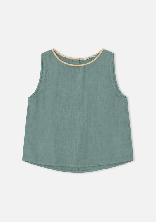 Dr Bloom Ana Linen Blouse in Green