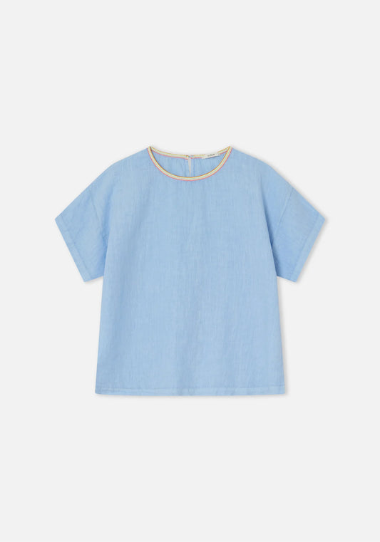Dr Bloom Linen Short-sleeve in Blue