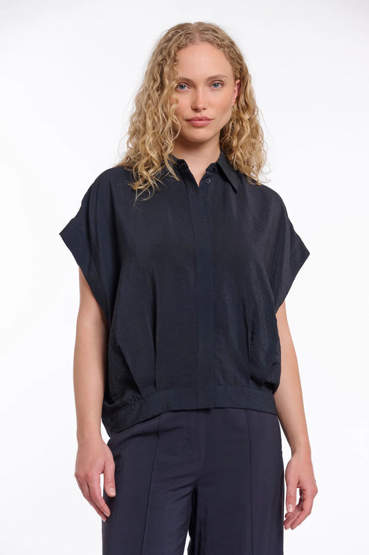 Rino & Pelle Imela Capsleeve Top in Dark Navy