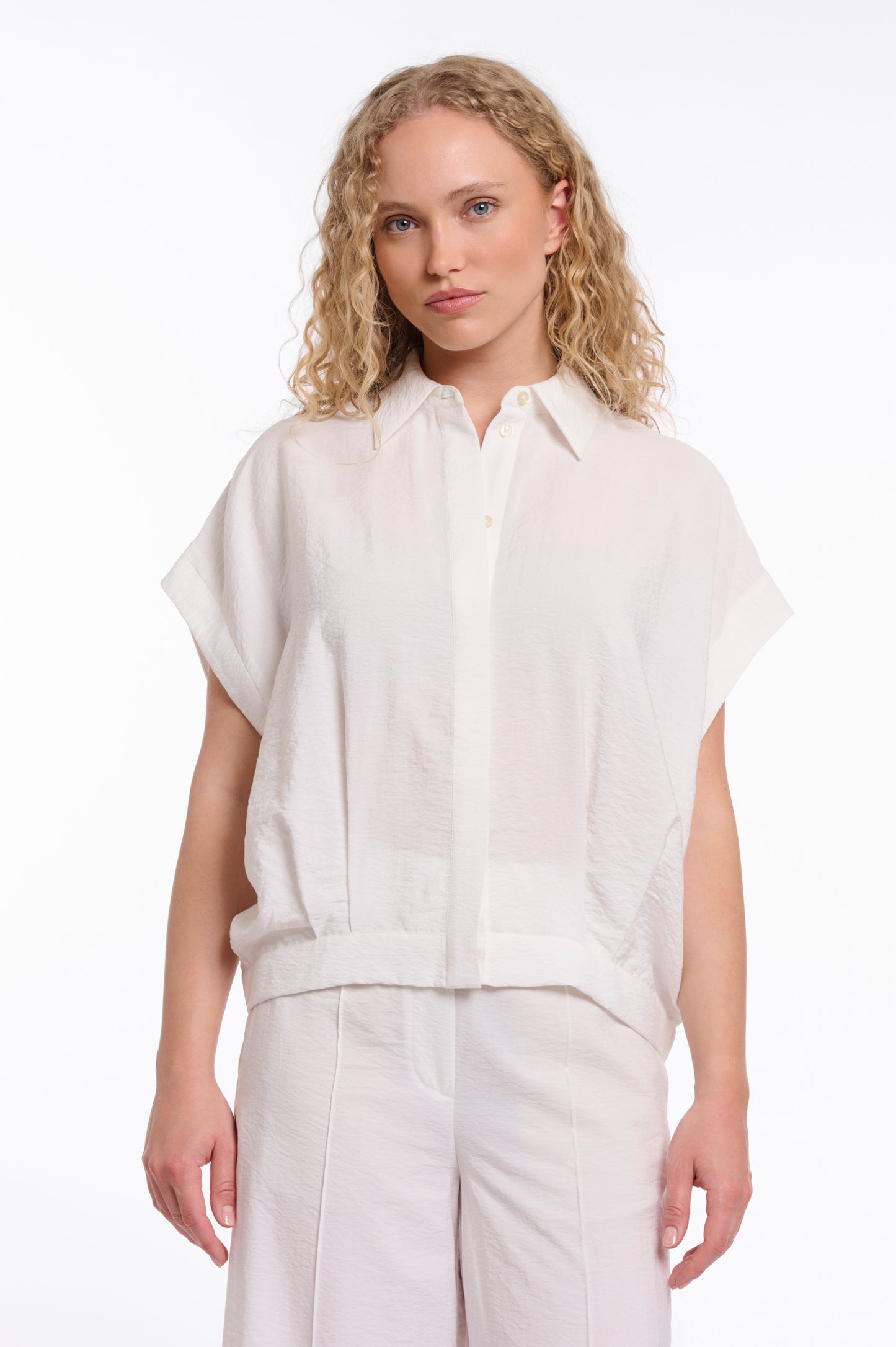 Rino & Pelle Imela Capsleeve Top in Snow white