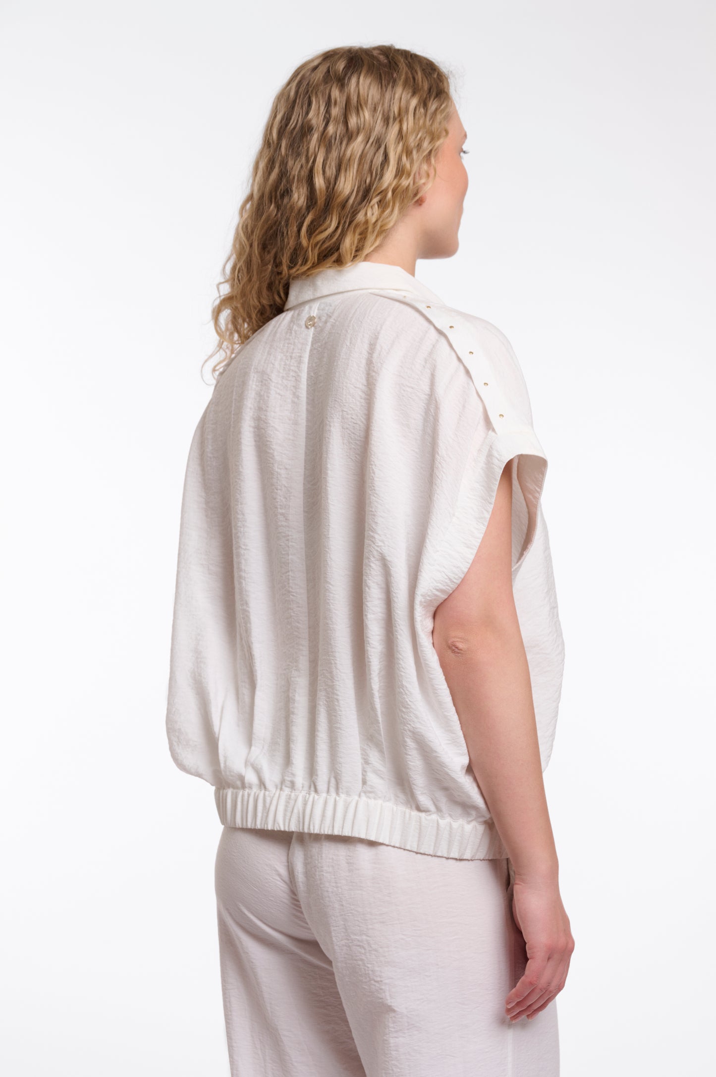 Rino & Pelle Imela Capsleeve Top in Snow white