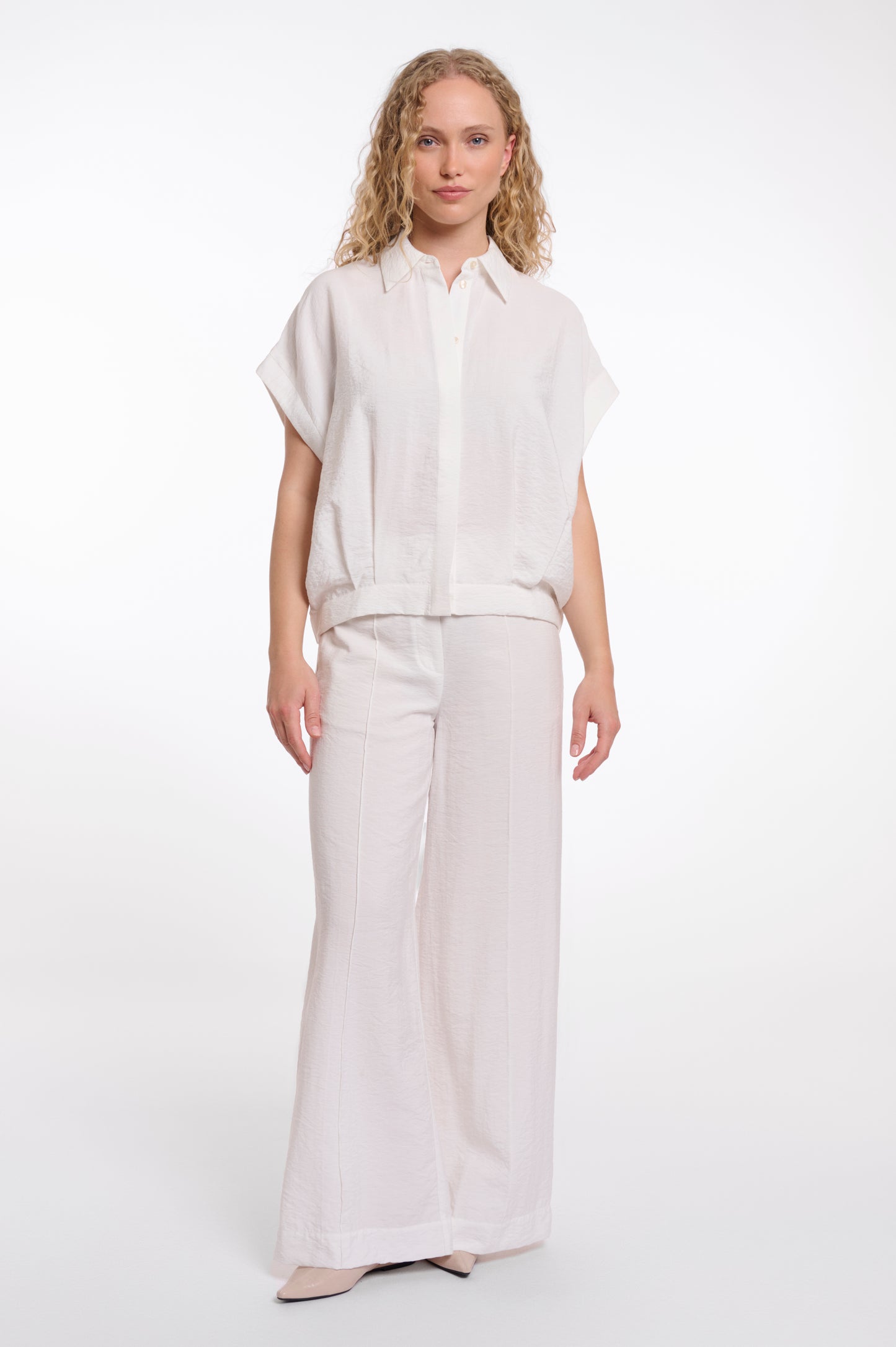 Rino & Pelle Imela Capsleeve Top in Snow white