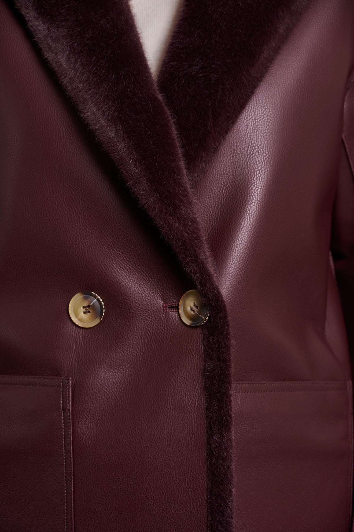 Rino & Pelle Reversible Double Breasted Coat in Fudge