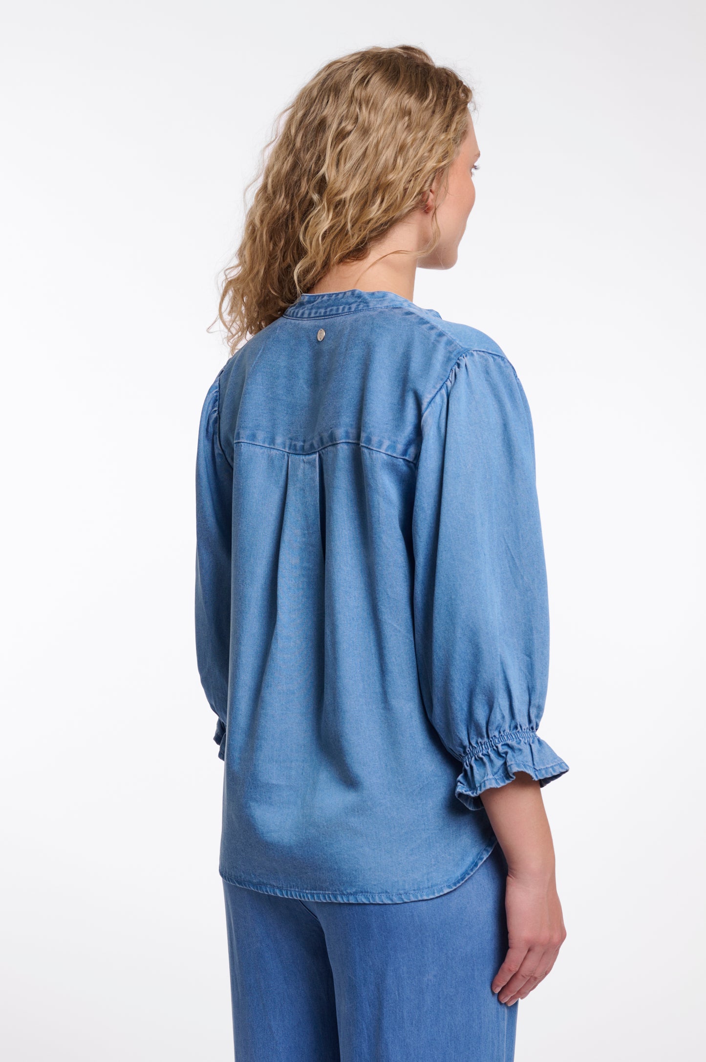 Rino & Pelle Kamar 3/4 Sleeve Top in Washed Blue