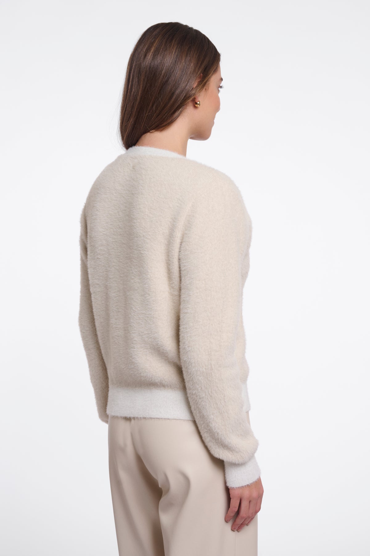 Rino & Pelle Keath V-Neck Jumper in Birch Snow
