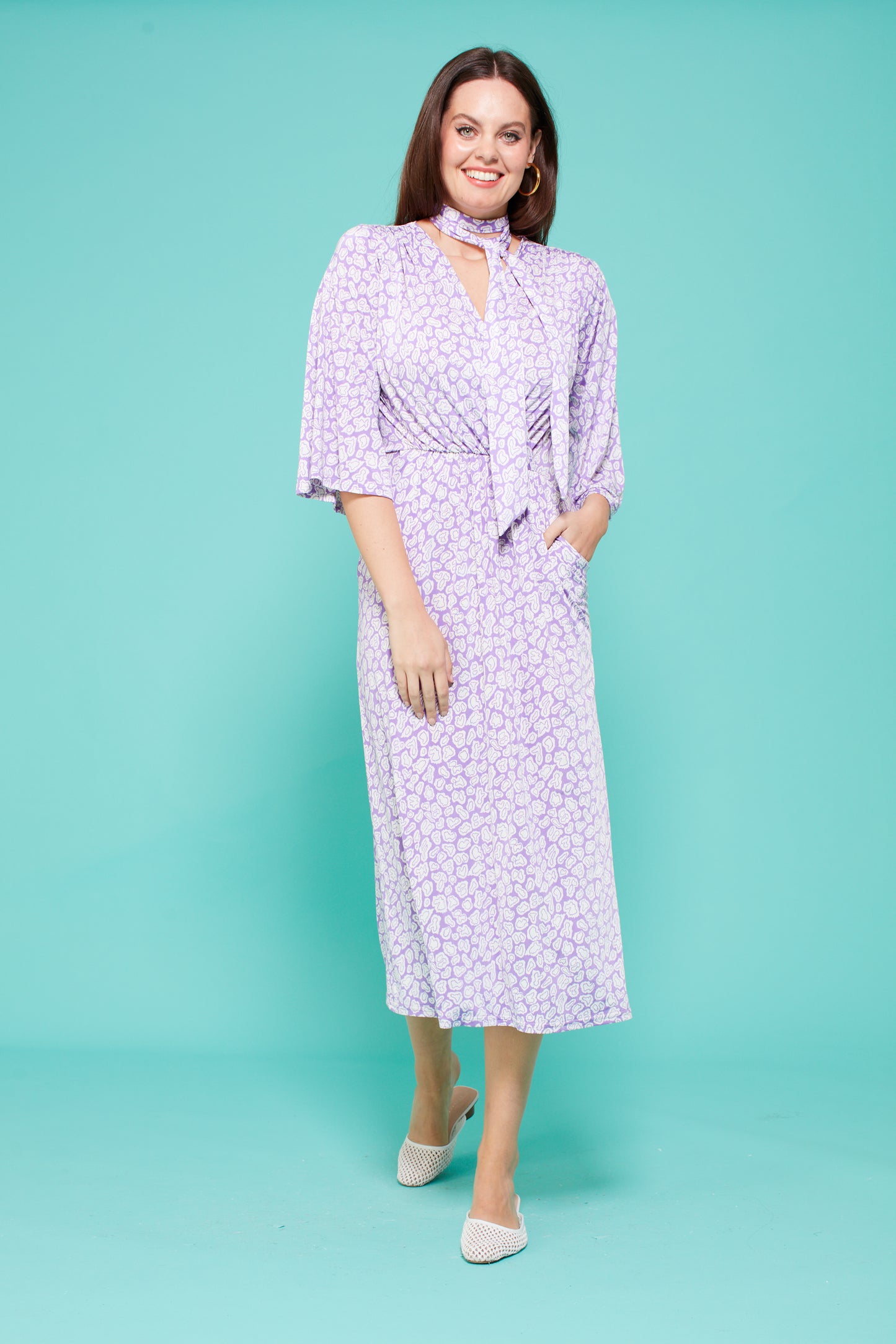 Lala Formentera Midi Dress in Lilac