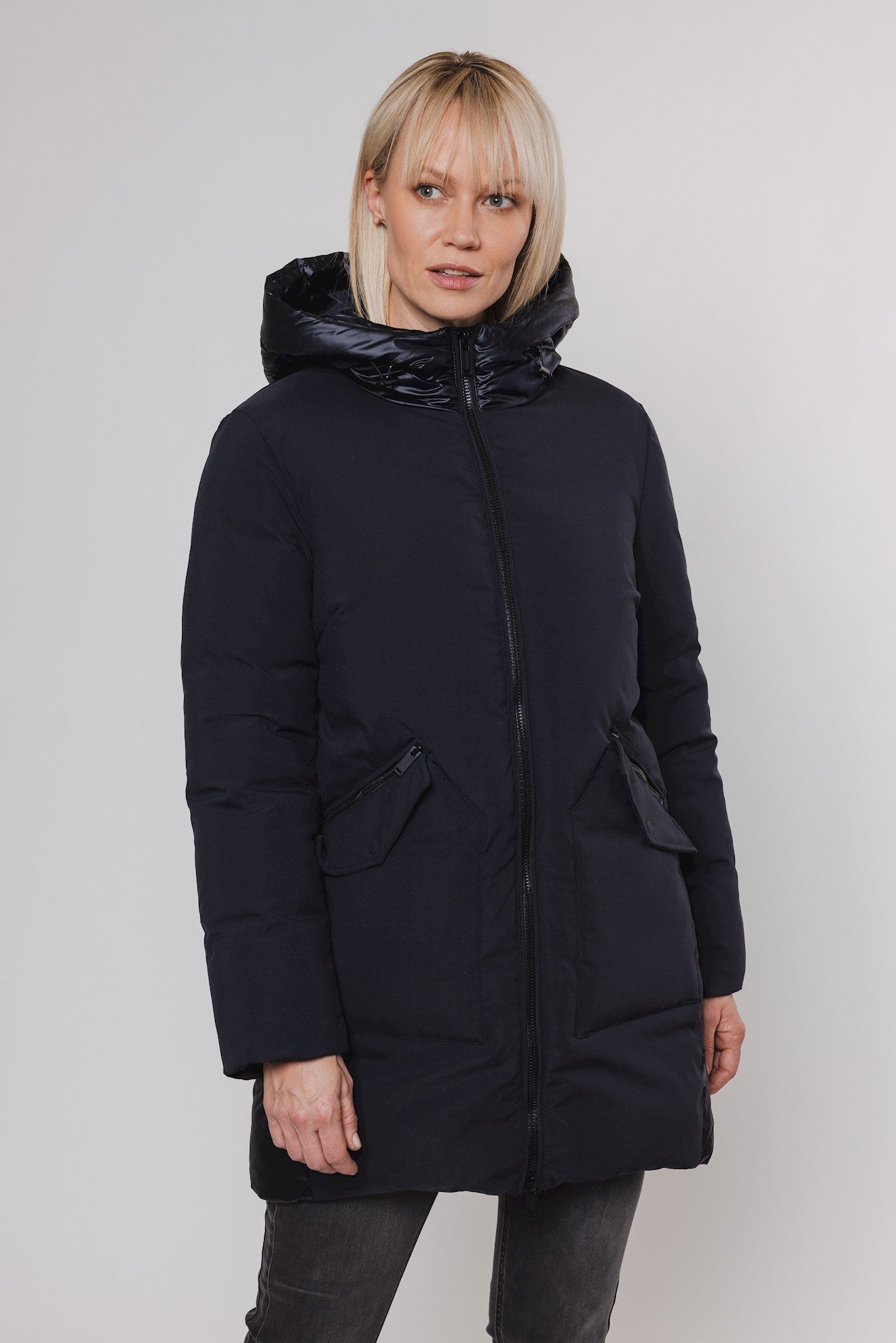 Marcie Padded Coat in Navy