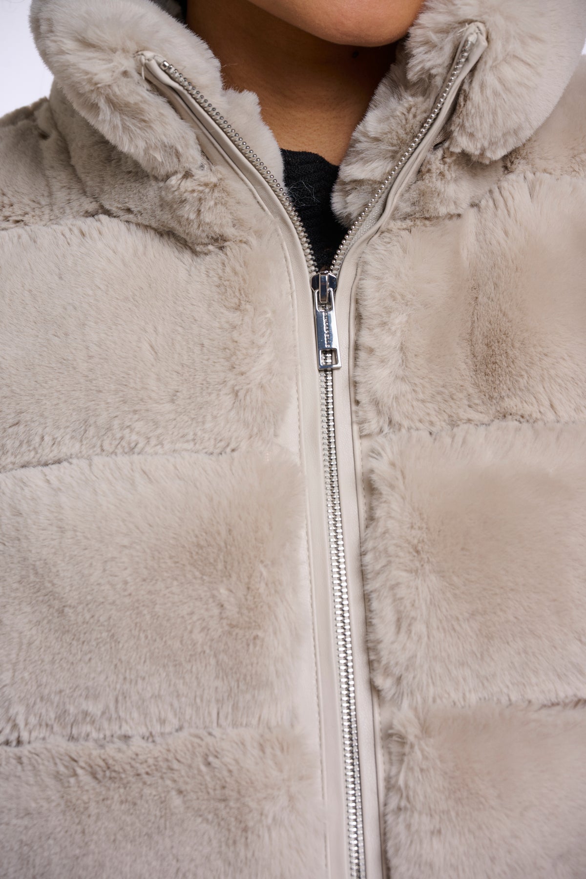 Rino & Pelle May Faux Fur Waistcoat in Birch