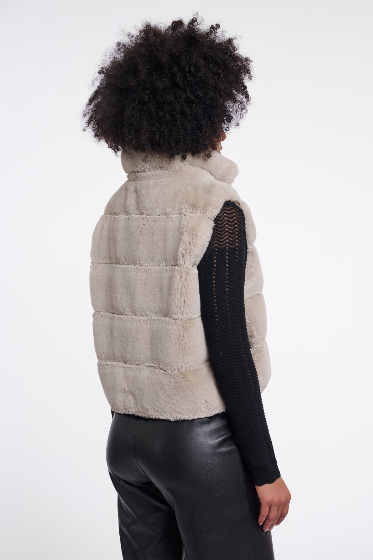 Rino & Pelle May Faux Fur Waistcoat in Birch