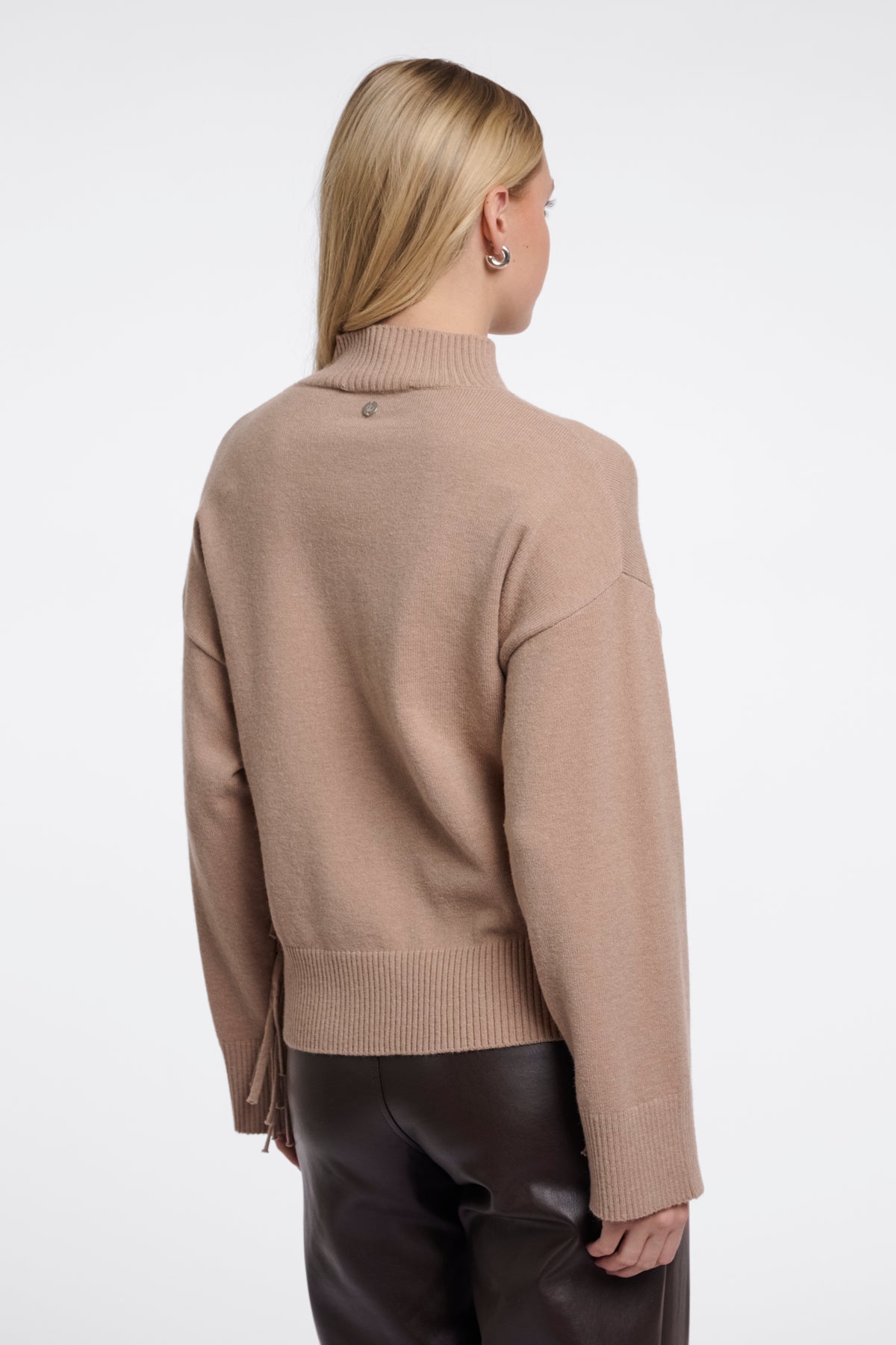 Rino & Pelle Melis Fringed Jumper in Dusty Oat