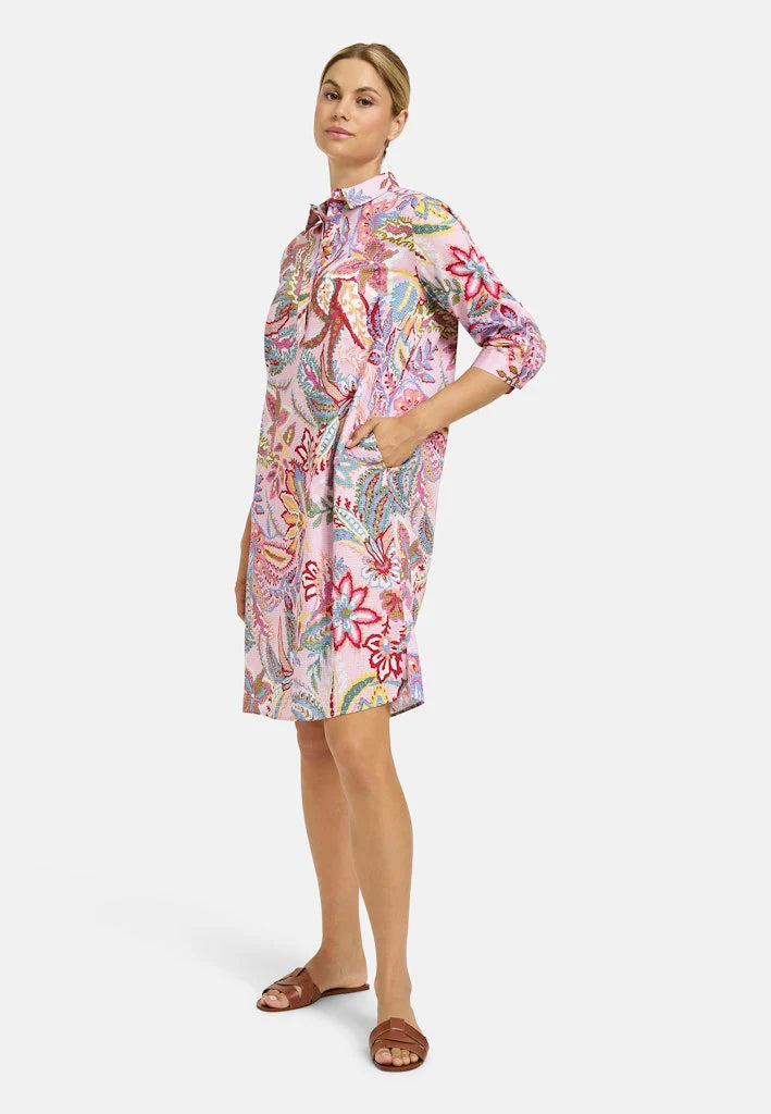 Milano Italy Shirt Dress in Rose Print