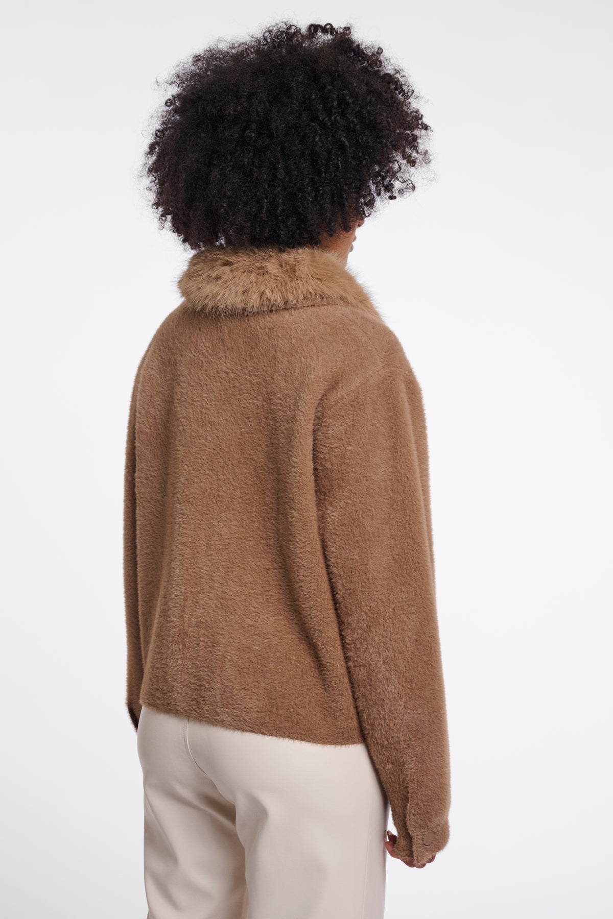 Rino & Pelle Nia Jacket with detachable collar in  Toast