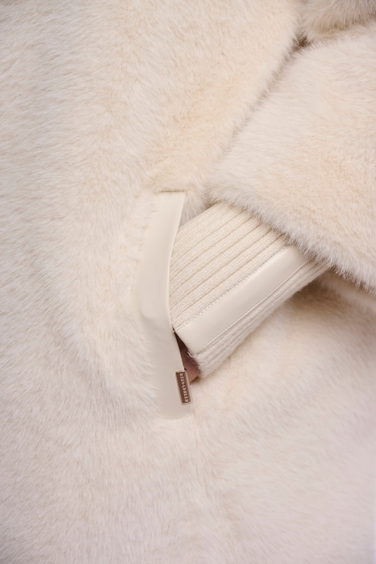 Rino & Pelle Pilar Faux Fur Jacket with Rib Cuffs in Birch