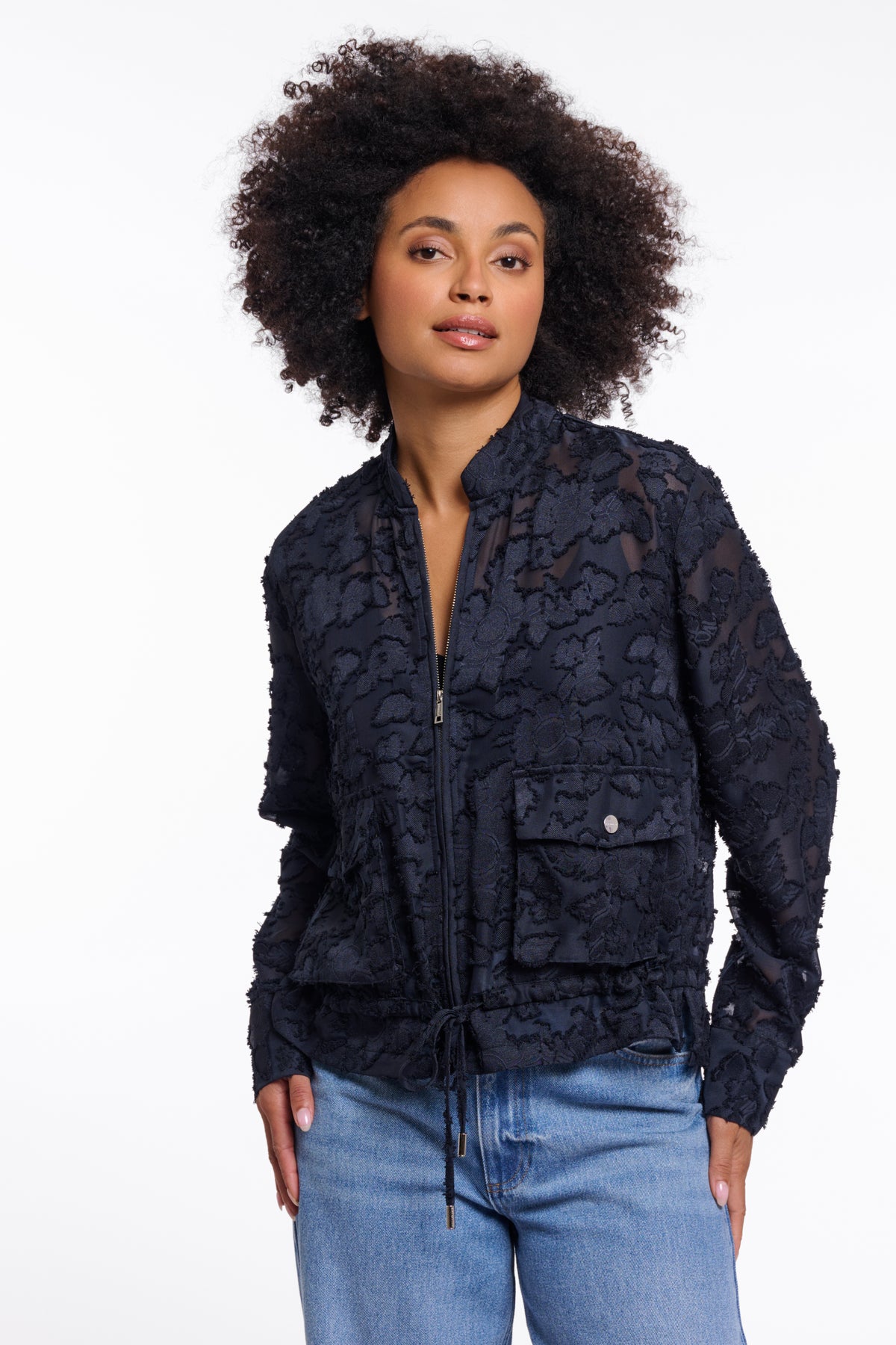 Rino & Pelle Priori Zip Jacket in Dark Navy