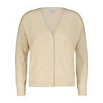 Red Button Fine Knit Lurex Cardigan in Champagne