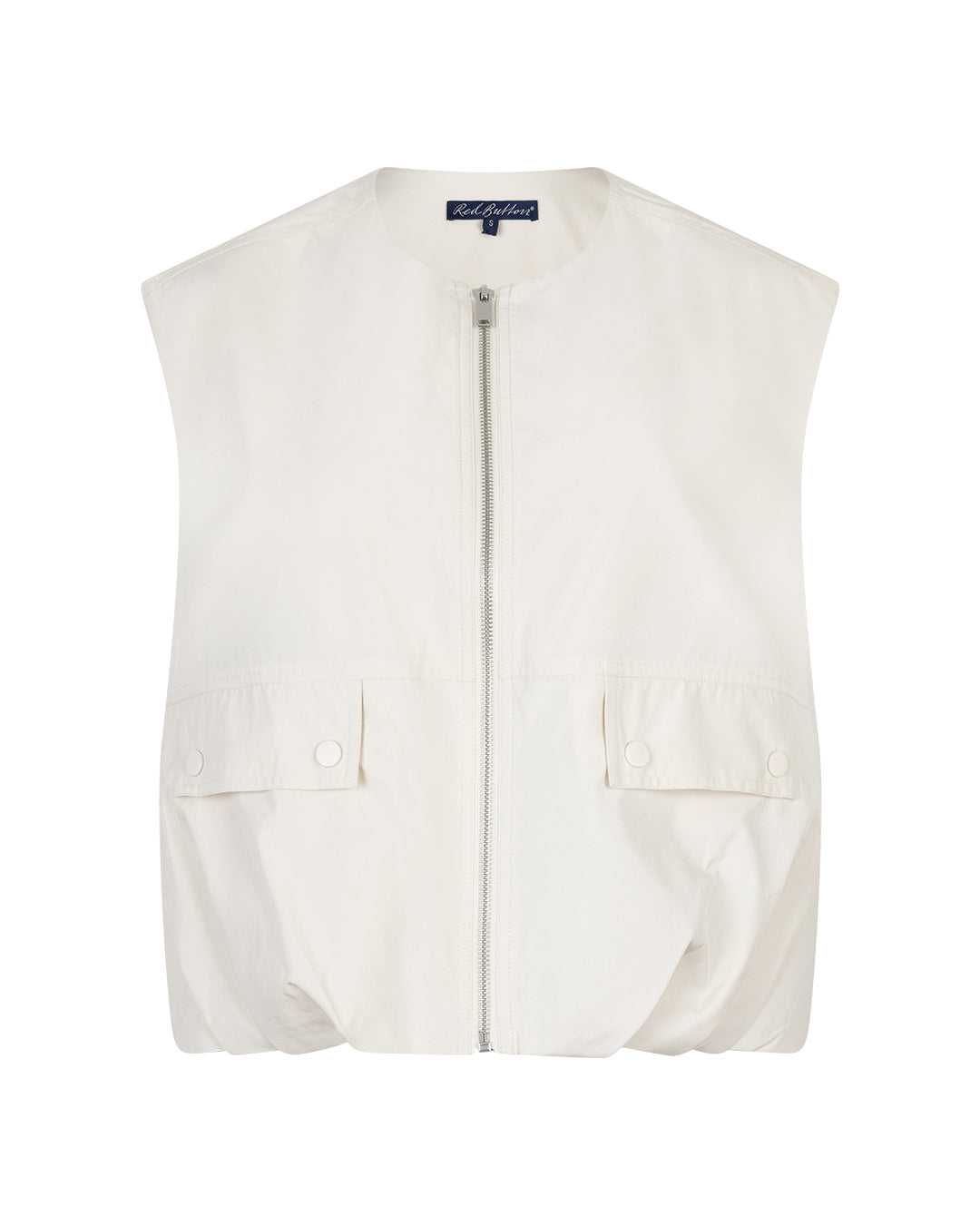 Red Button Ivy Sleeveless Jacket in Pearl