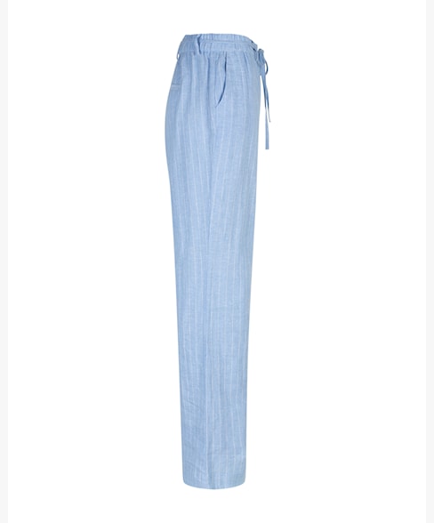 Red Button Claudette Linen Trousers in Prinstripe - L31