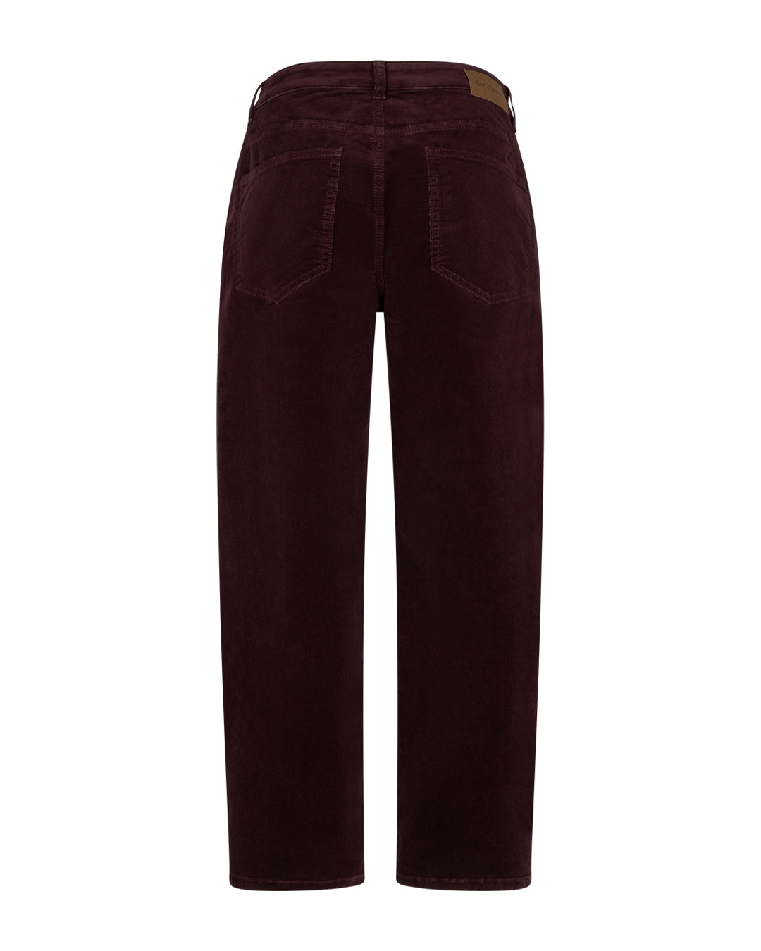 Red Button Caitlina Fine Cord Curved Leg Trousers in Burgundy
