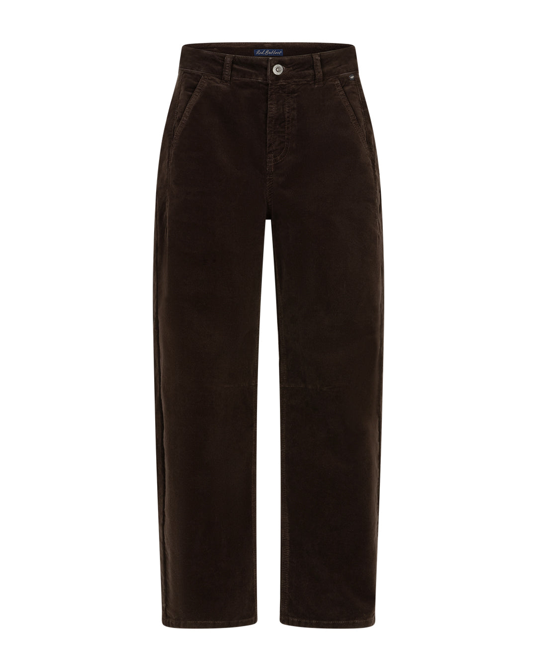 Red Button Caitlina Fine Cord Curved Leg Trousers in Espresso