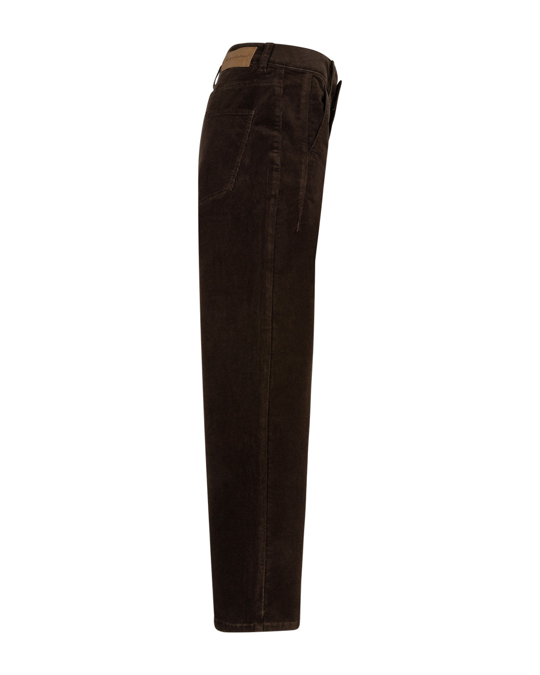 Red Button Caitlina Fine Cord Curved Leg Trousers in Espresso